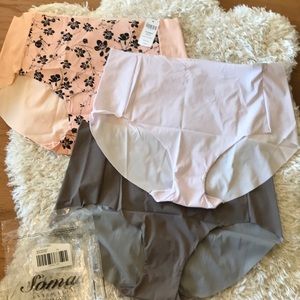 Soma Intimates Vanishing 360 Modern Brief three piece bundle XXL underwear NEW